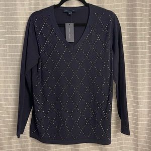 NWT TH Studded V-Neck Sweater